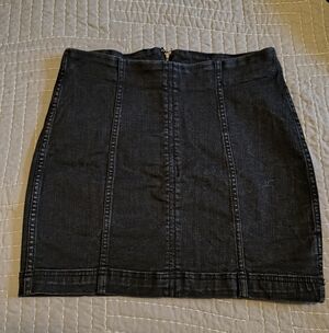 Free People Classic Black Denim Mini Skirt